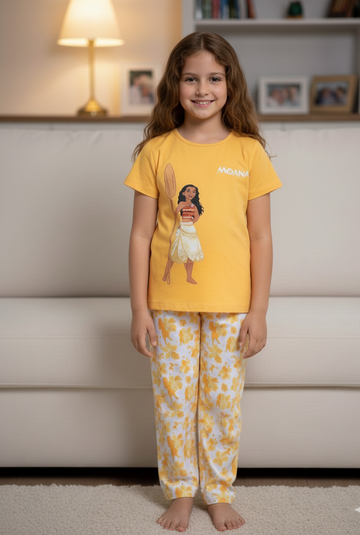 Girls Moana's Embroidery Pants PJ Set