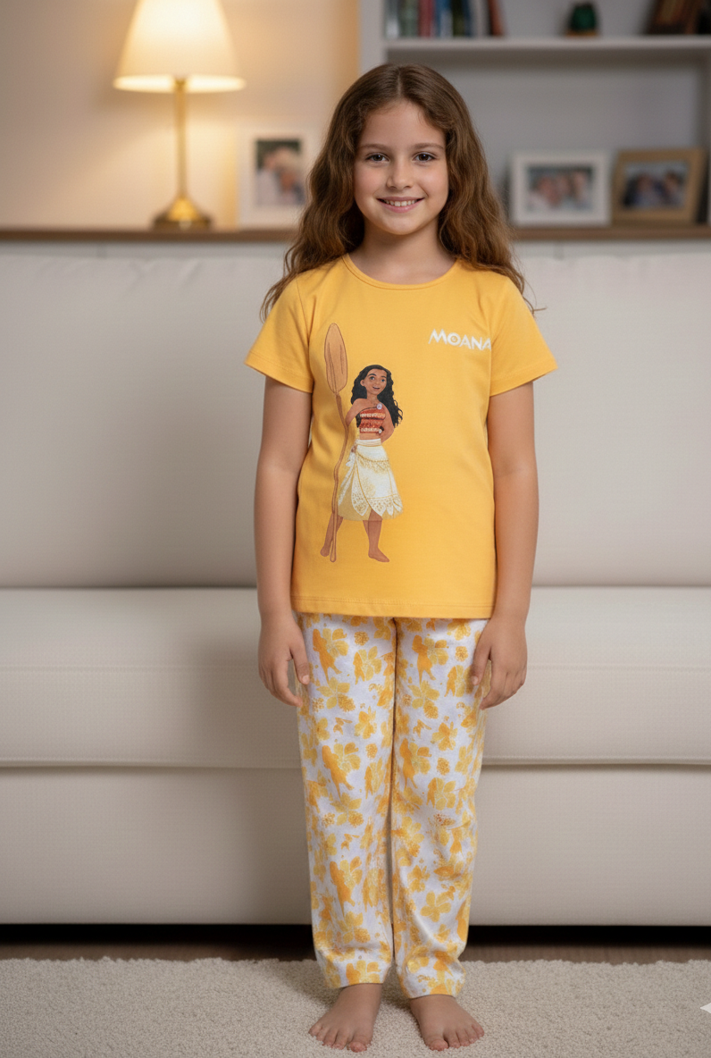 Girls Moana's Embroidery Pants PJ Set