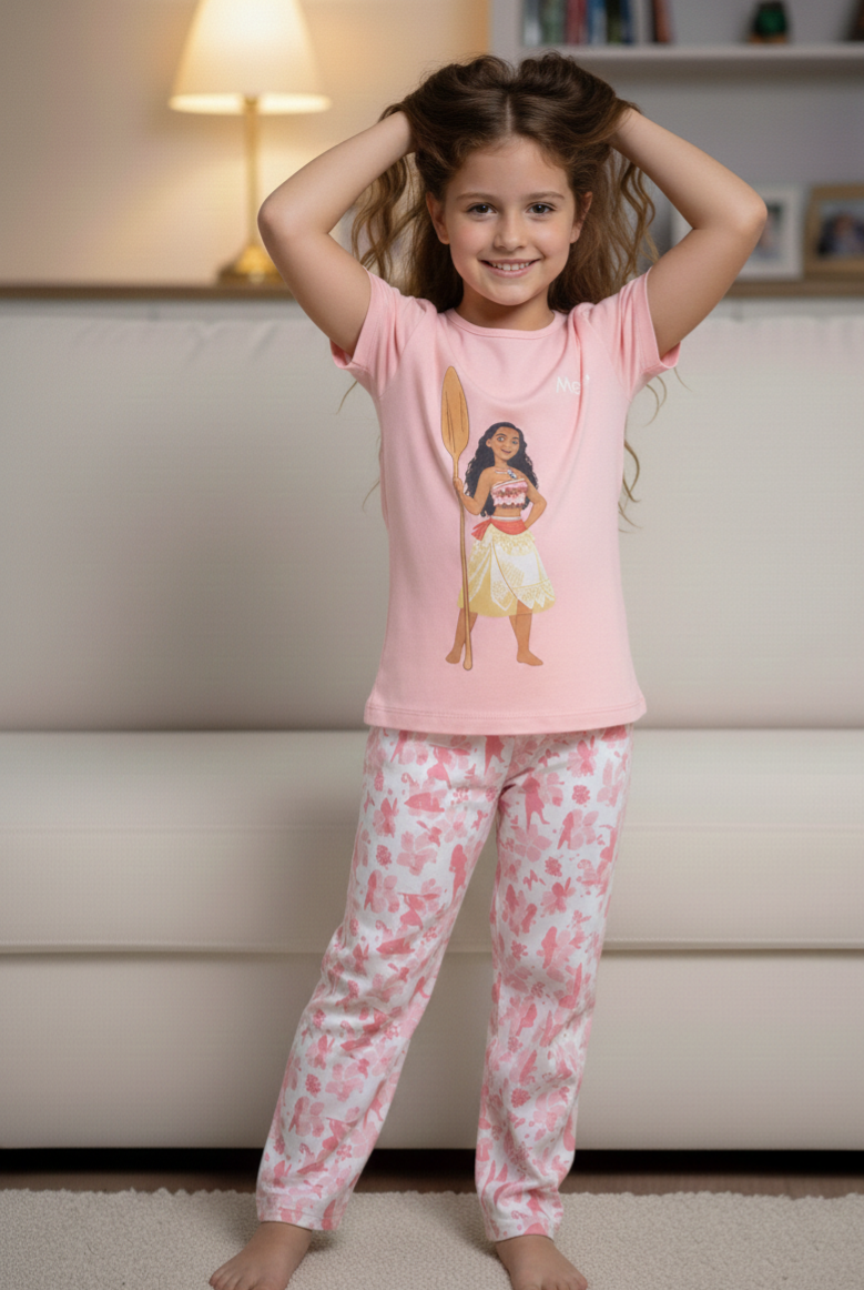 Girls Moana's Embroidery Pants PJ Set