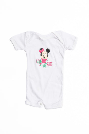 Baby Minnie Romper (Short Sleeves) "What Mess"