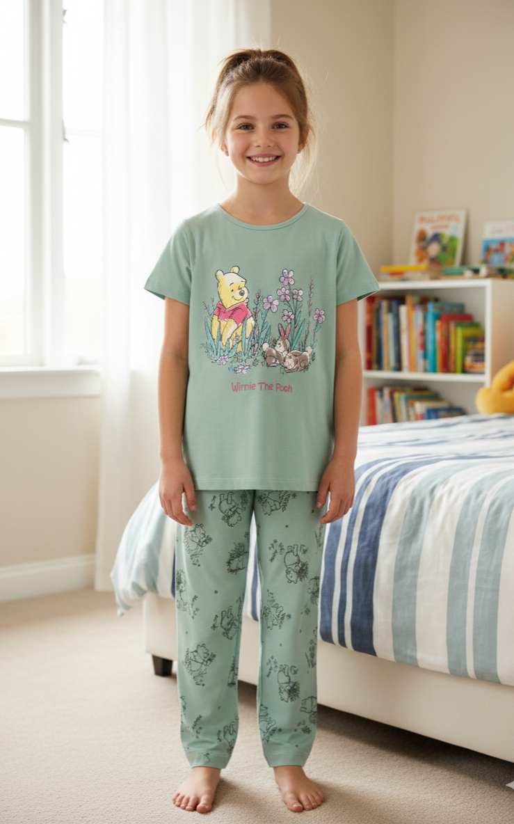 Girls Pooh Pants PJ Set