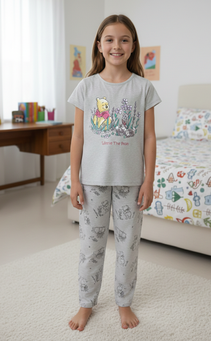 Girls Pooh Pants PJ Set