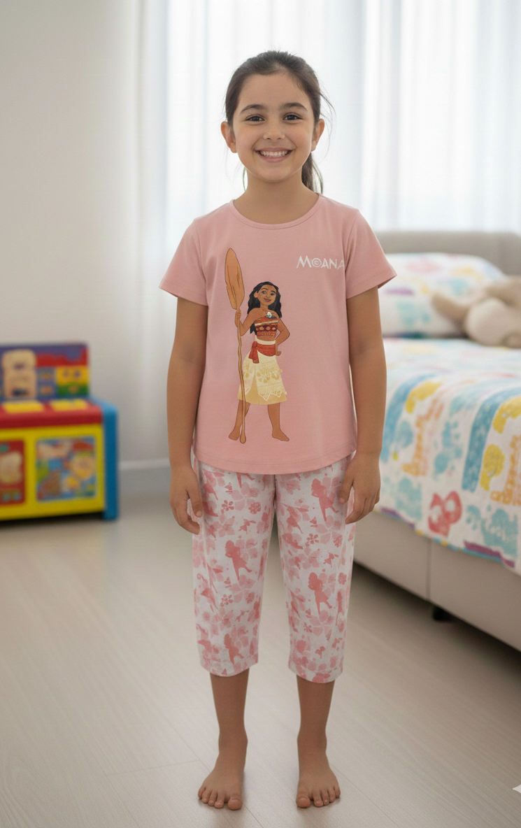 Girls Moana's Embroidery PJ Set