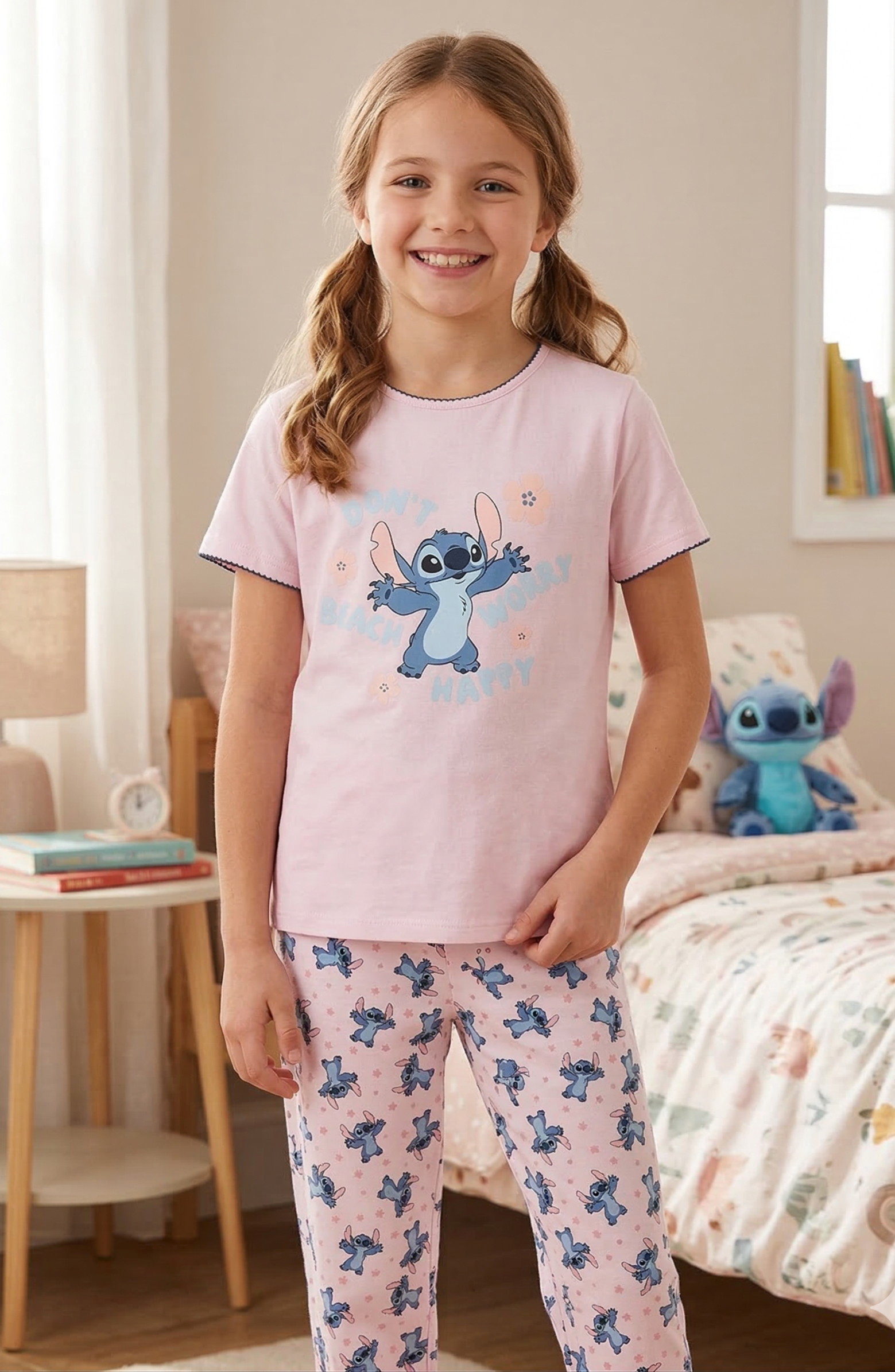 Girls Stitch Pants PJ Set