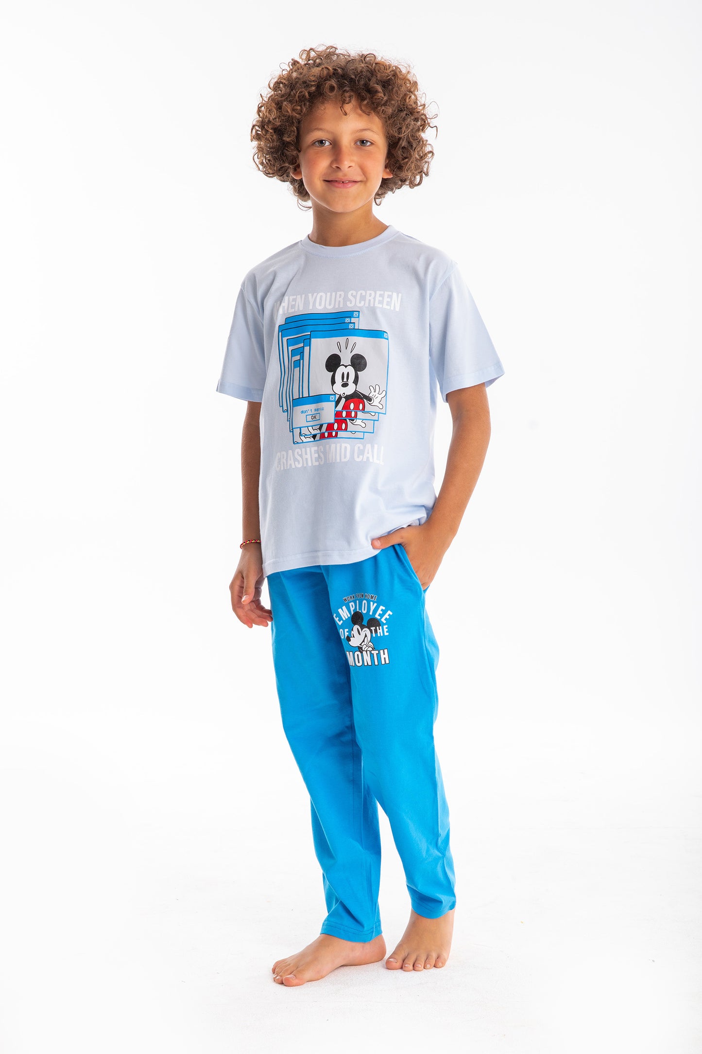 Disney's Mickey Mouse  WFH Pants Pockets PJ Set 8298-8080