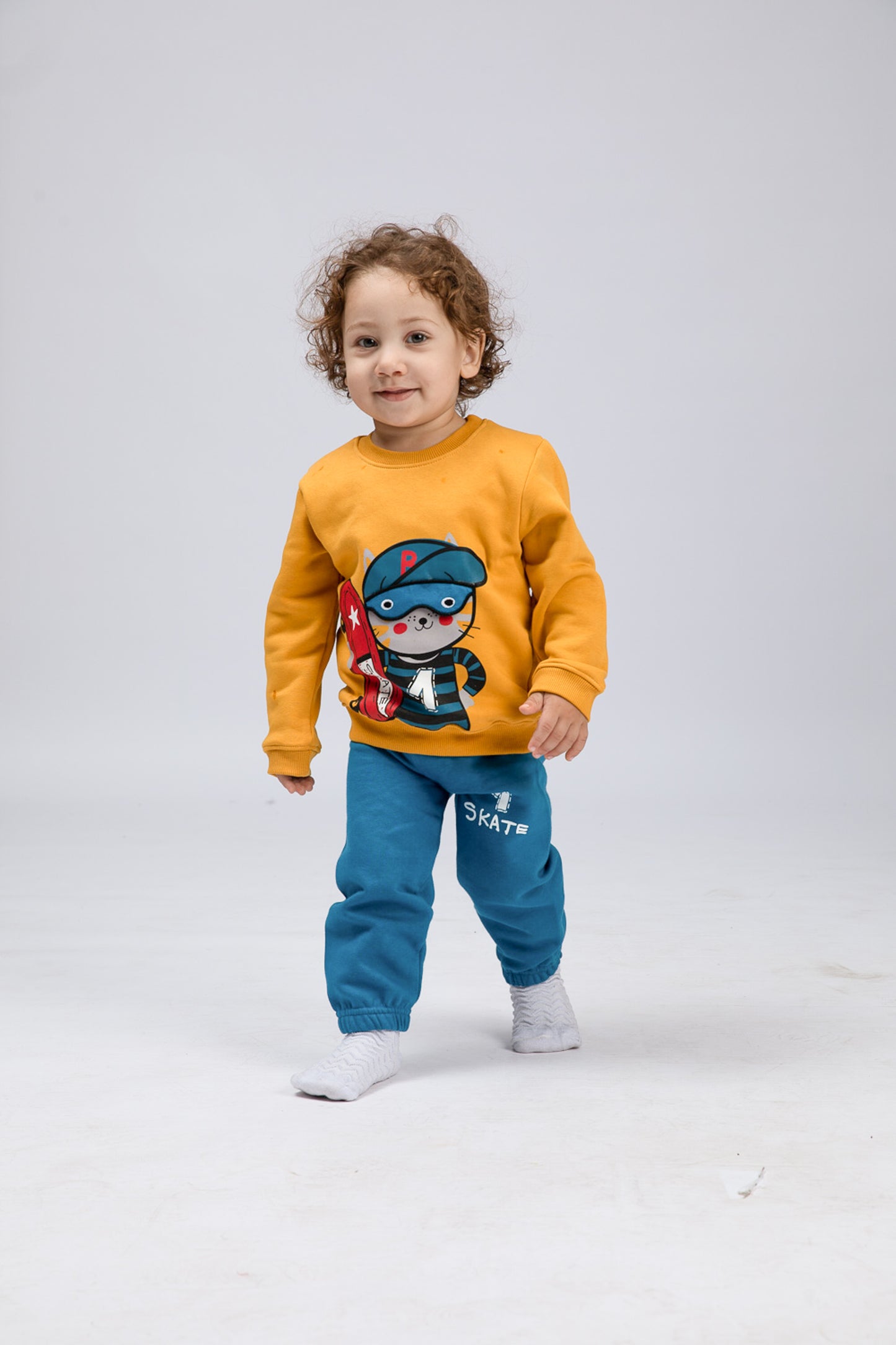 Boys Baby ''SKATE 1'' Printing & embroidery Winter PJ Set 4750-548
